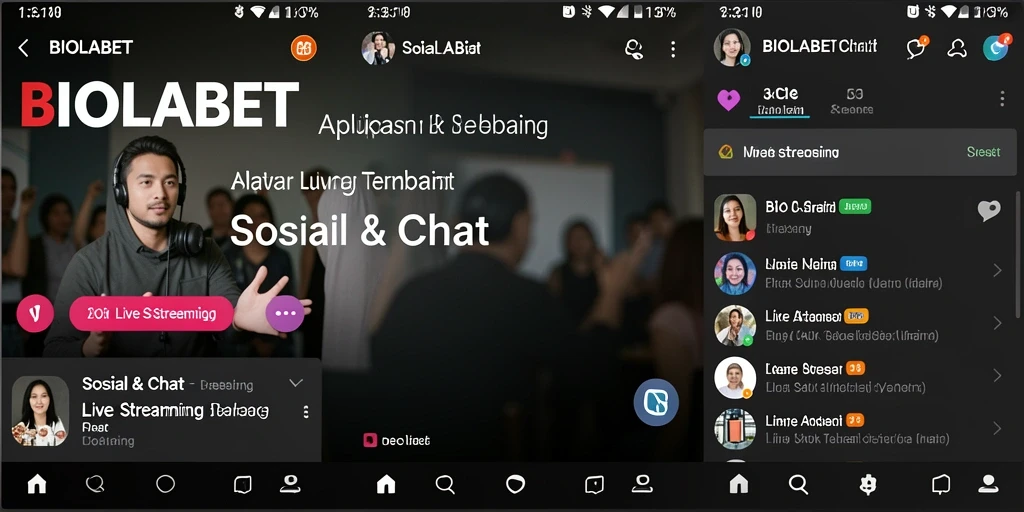 Tampilan antarmuka BIOLABET yang menarik untuk Live Streaming.
