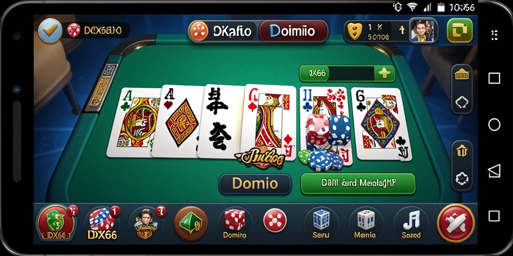Antarmuka menawan game Domino IDX66 yang mengasyikkan.