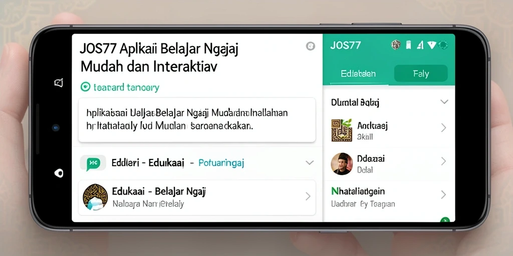 Antarmuka aplikasi JOS77 yang interaktif dan user-friendly.