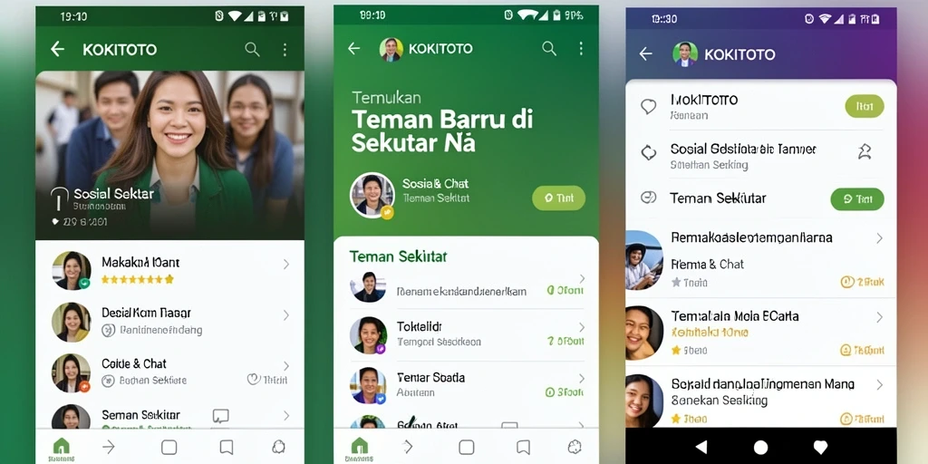 Tampilan antarmuka pengguna KOKITOTO yang modern dan menarik.