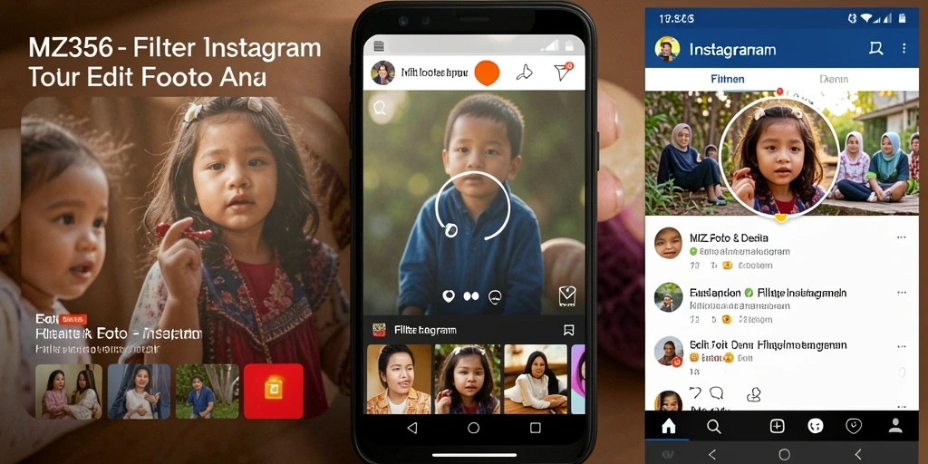 Tampilan antarmuka MZ356 dengan filter Instagram yang beragam dan menarik.